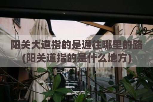 阳关大道指的是通往哪里的路(阳关道指的是什么地方)