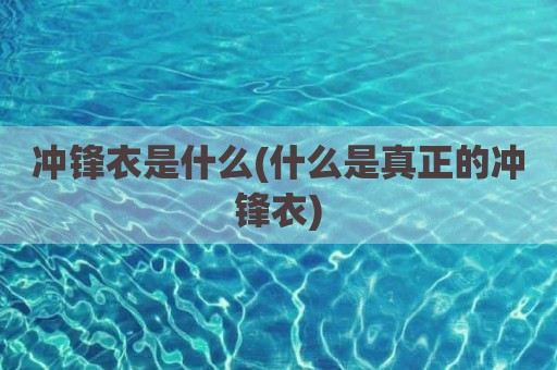 冲锋衣是什么(什么是真正的冲锋衣)