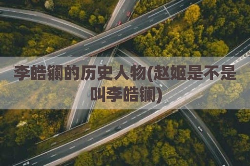 李皓镧的历史人物(赵姬是不是叫李皓镧)