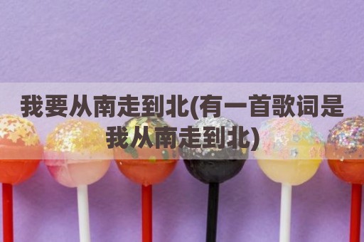 我要从南走到北(有一首歌词是我从南走到北)