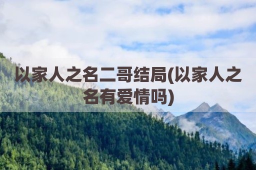 以家人之名二哥结局(以家人之名有爱情吗)