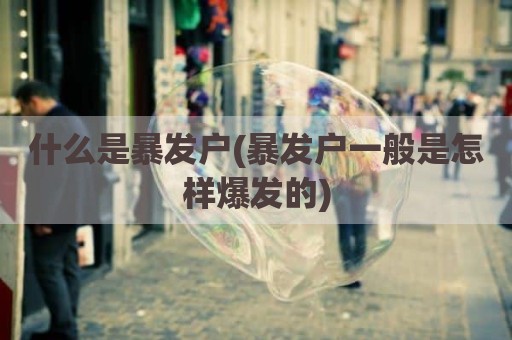 什么是暴发户(暴发户一般是怎样爆发的)