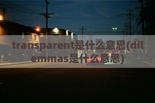 transparent是什么意思(dilemmas是什么意思)
