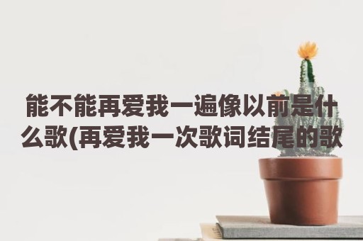 能不能再爱我一遍像以前是什么歌(再爱我一次歌词结尾的歌)