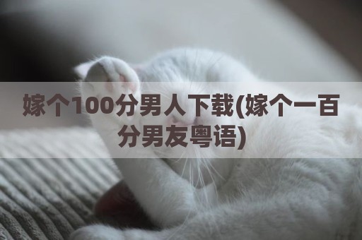 嫁个100分男人下载(嫁个一百分男友粤语)