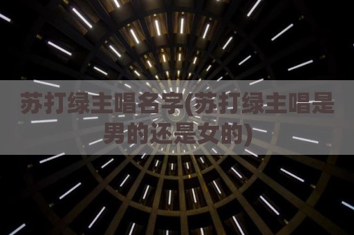 苏打绿主唱名字(苏打绿主唱是男的还是女的)