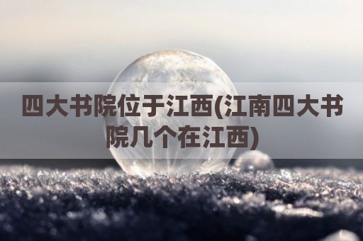 四大书院位于江西(江南四大书院几个在江西)