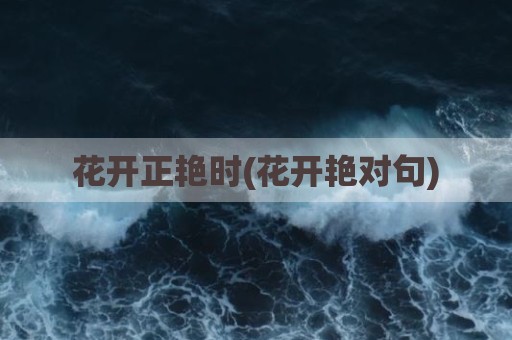 花开正艳时(花开艳对句)