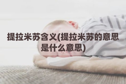 提拉米苏含义(提拉米苏的意思是什么意思)