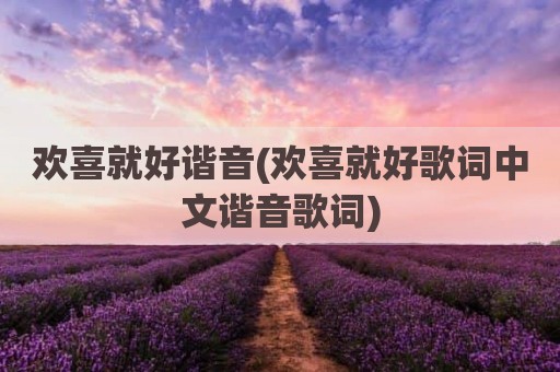欢喜就好谐音(欢喜就好歌词中文谐音歌词)