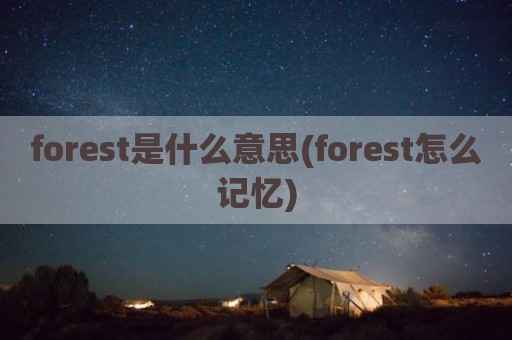 forest是什么意思(forest怎么记忆)