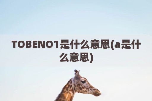 TOBENO1是什么意思(a是什么意思)