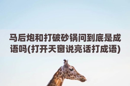 马后炮和打破砂锅问到底是成语吗(打开天窗说亮话打成语)