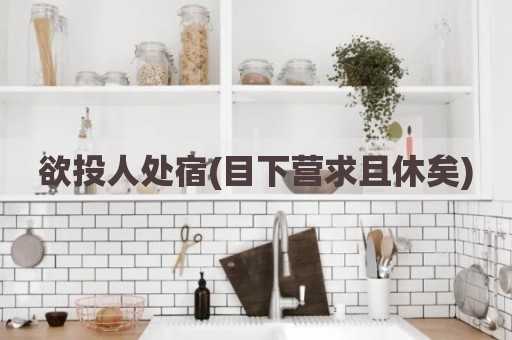欲投人处宿(目下营求且休矣)