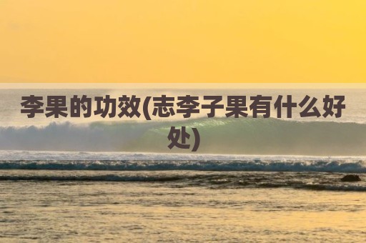 李果的功效(志李子果有什么好处)