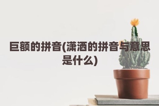 巨额的拼音(潇洒的拼音与意思是什么)