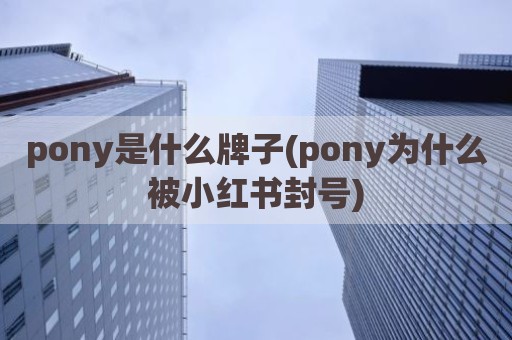 pony是什么牌子(pony为什么被小红书封号)