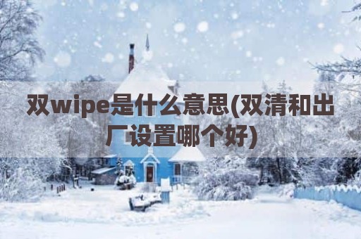 双wipe是什么意思(双清和出厂设置哪个好)