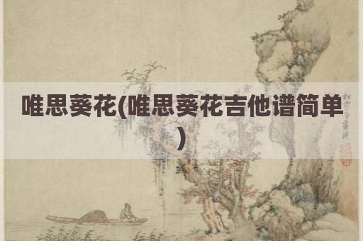 唯思葵花(唯思葵花吉他谱简单)