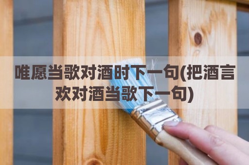 唯愿当歌对酒时下一句(把酒言欢对酒当歌下一句)