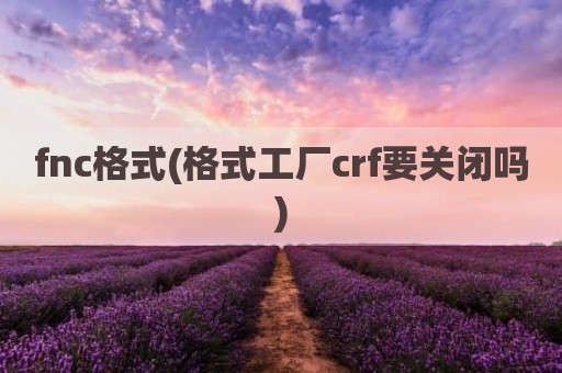 fnc格式(格式工厂crf要关闭吗)