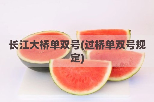 长江大桥单双号(过桥单双号规定)