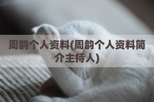 周韵个人资料(周韵个人资料简介主持人)