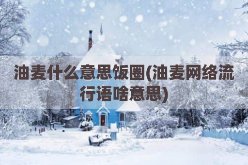 油麦什么意思饭圈(油麦网络流行语啥意思)