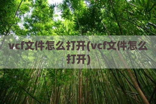 vcf文件怎么打开(vcf文件怎么打开)