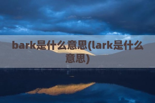 bark是什么意思(lark是什么意思)
