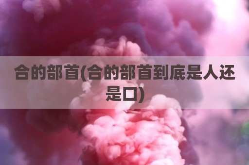 合的部首(合的部首到底是人还是口)