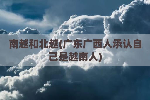 南越和北越(广东广西人承认自己是越南人)