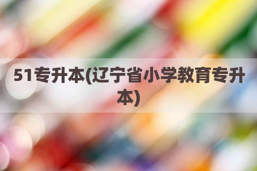 51专升本(辽宁省小学教育专升本)