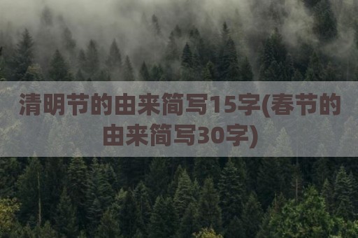 清明节的由来简写15字(春节的由来简写30字)