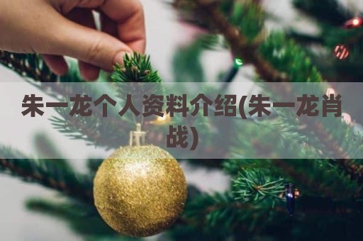 朱一龙个人资料介绍(朱一龙肖战)