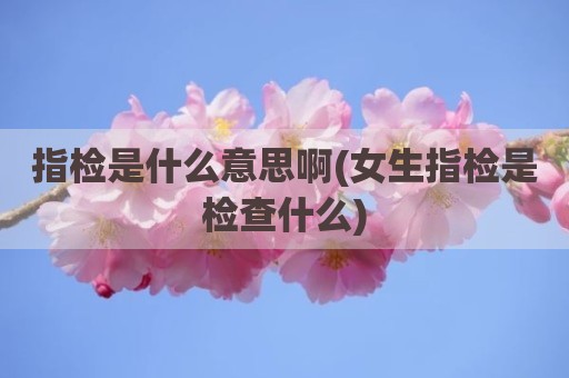 指检是什么意思啊(女生指检是检查什么)