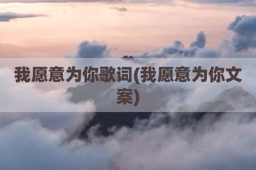 我愿意为你歌词(我愿意为你文案)