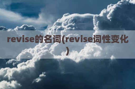 revise的名词(revise词性变化)
