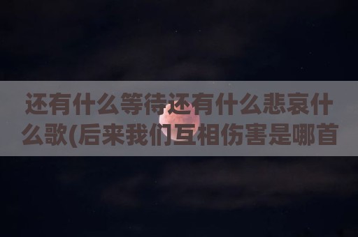 还有什么等待还有什么悲哀什么歌(后来我们互相伤害是哪首歌)