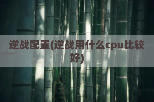 逆战配置(逆战用什么cpu比较好)