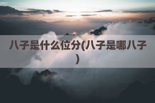 八子是什么位分(八子是哪八子)