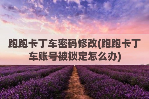 跑跑卡丁车密码修改(跑跑卡丁车账号被锁定怎么办)