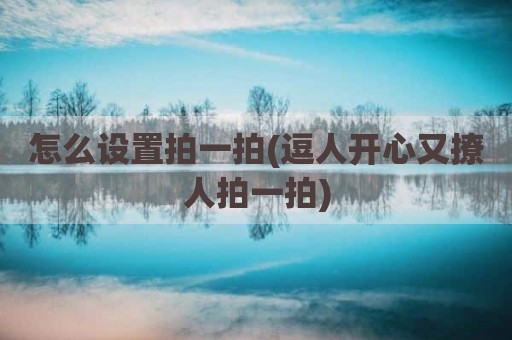 怎么设置拍一拍(逗人开心又撩人拍一拍)