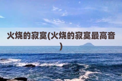 火烧的寂寞(火烧的寂寞最高音)