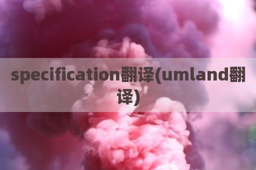 specification翻译(umland翻译)