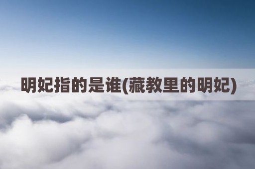 明妃指的是谁(藏教里的明妃)