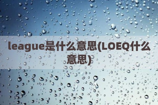 league是什么意思(LOEQ什么意思)