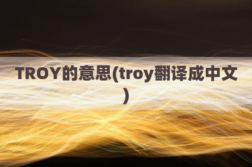 TROY的意思(troy翻译成中文)