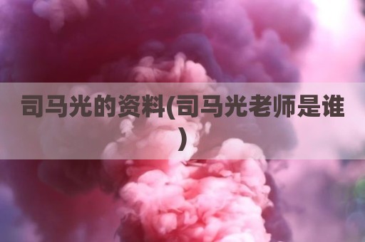 司马光的资料(司马光老师是谁)