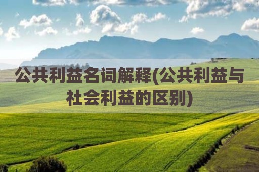 公共利益名词解释(公共利益与社会利益的区别)